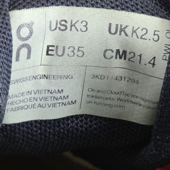 On Cloud Play Kids Boys Toddlers Orange Size 3K Athletic Running Shoes Sneakers - Picture 8 of 8